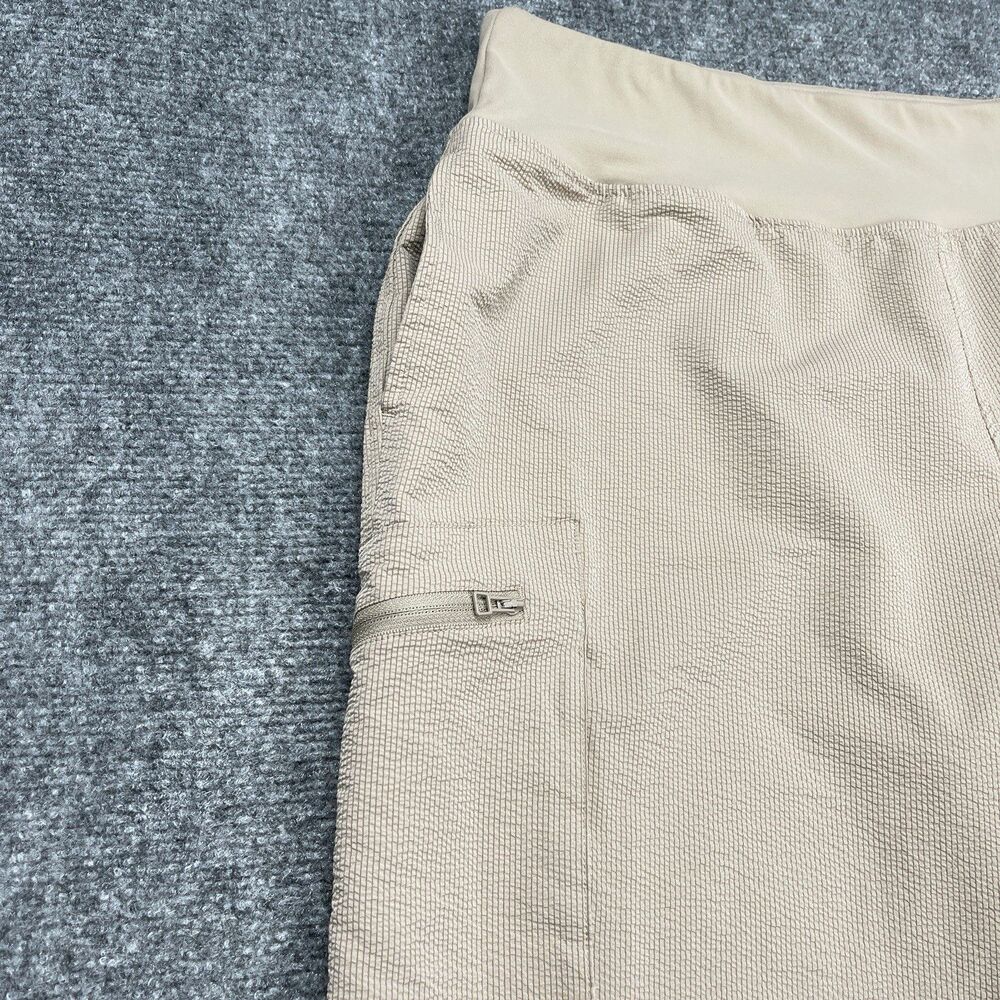 Sage Collective Pants Womens XL Textured Tapered Leg Cargo Crop Beige Pull On - Picture 5 of 13